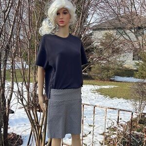 S.C. & Co. Black and White Patterned Tummy Control Skort